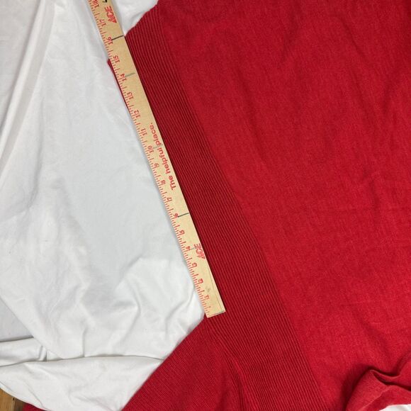 FOIL 100% Merino Wool Pullover Red Ribbed Comfy Holiday Women Long Sleeve Size M - Picture 9 of 10